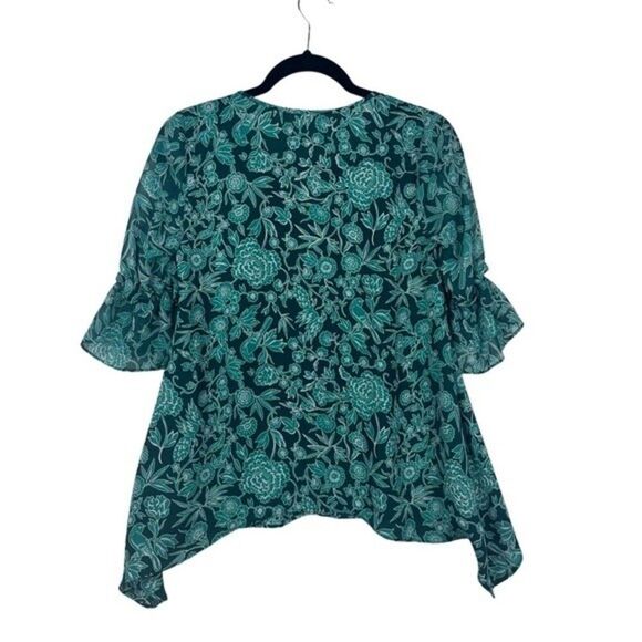 LC Lauren Conrad Blouse Green Tunic SZ XS - Picture 8 of 9